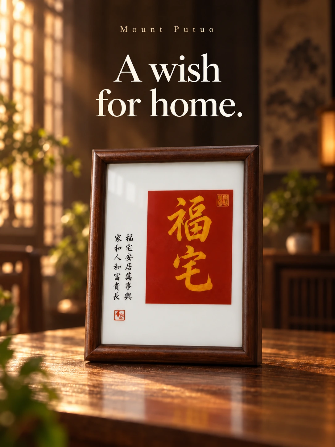 Home Blessing Plaque — styled campaign scene; see original photos for product details