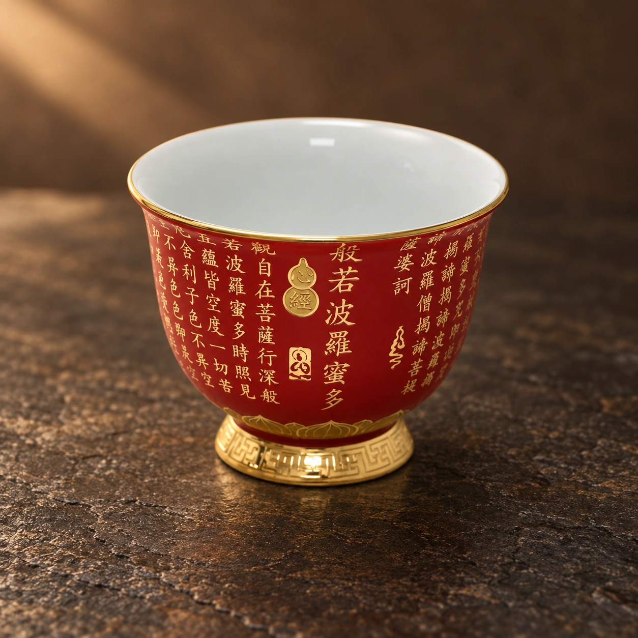 沿着杯身，慢慢看一圈。