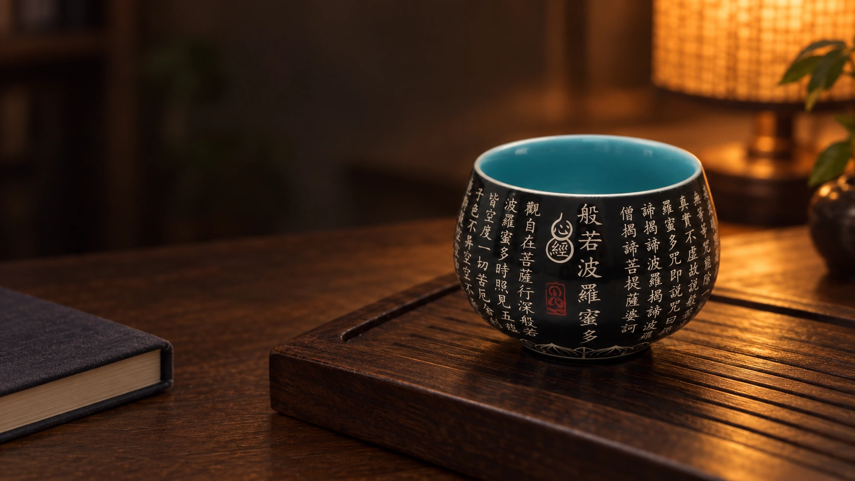 黑色心经品茗杯 · 日常场景